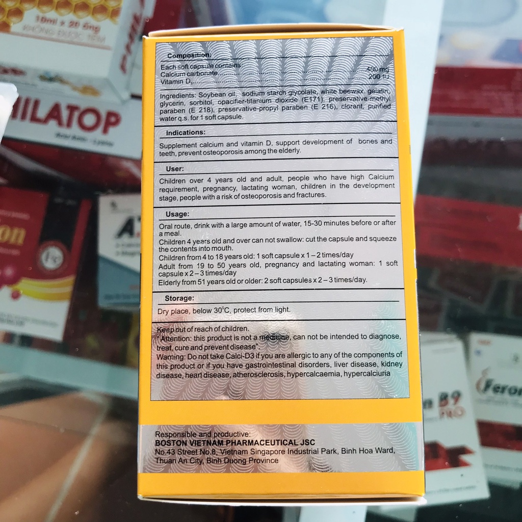 Calci-D3 Boston Pharma - bổ sung canxi và vitamin D3 ngừa loãng xương, tăng phát triển xương