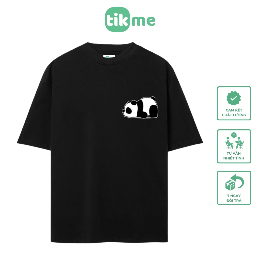 Áo Thun Unisex Tikme Gấu Trúc Bé Nhỏ Lười Biếng Size S-3Xl 100% Cotton