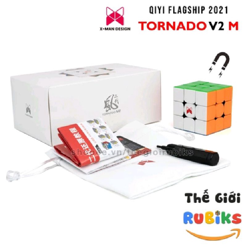 Rubik 3x3 Tonado V2 M Cao Cấp Flagship QiYi X-Men Tornado V2M Có Nam Châm