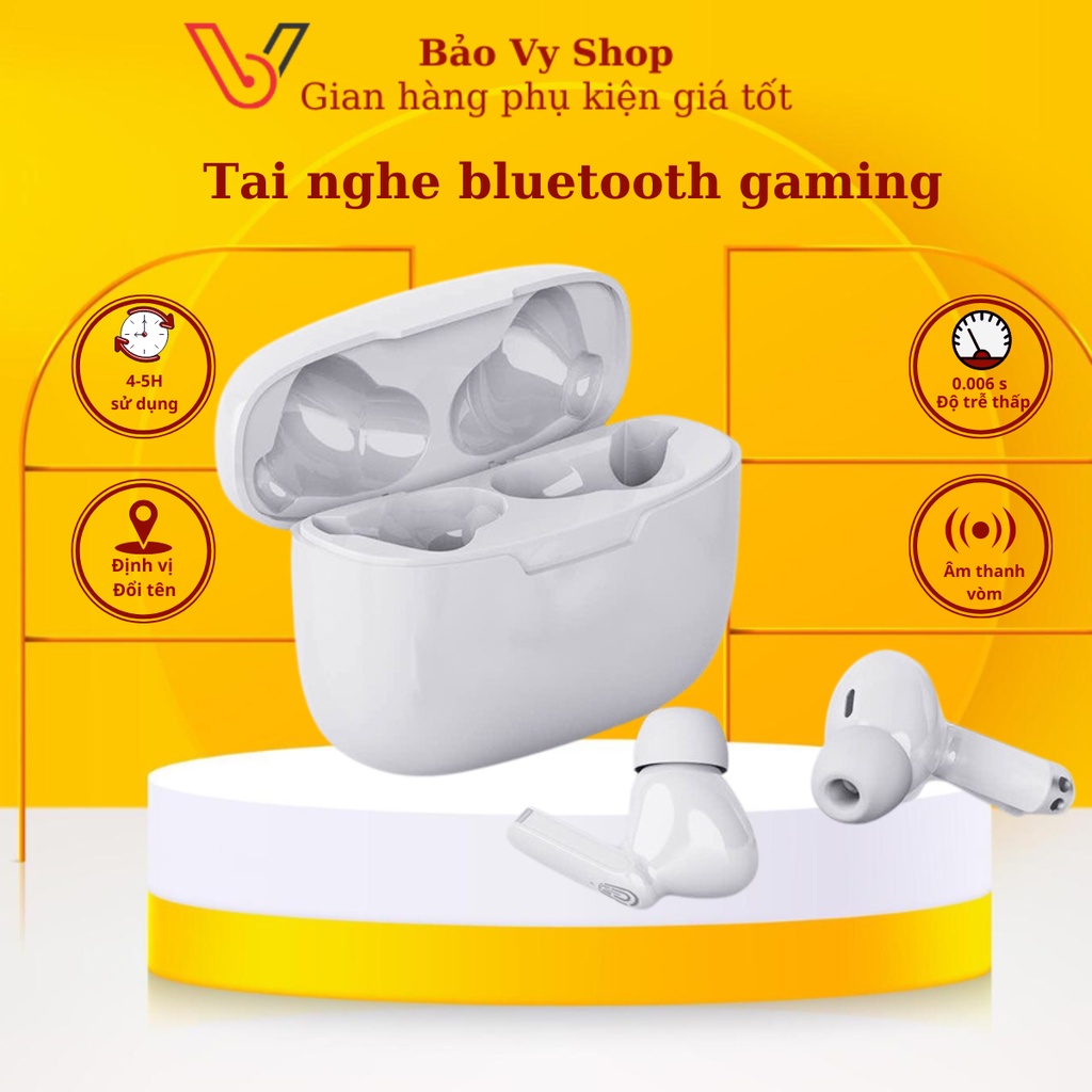 Tai nghe bluetooth gaming BV Pro, Tai nghe nhét tai không dây bass mạnh âm thanh hay hỗ trợ sạc không dây BAOVY