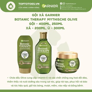 Gội xả ủ Garnier Botanic Therapy Mythische Olive phục hồi sâu tóc hư tổn, làm tóc bóng mềm