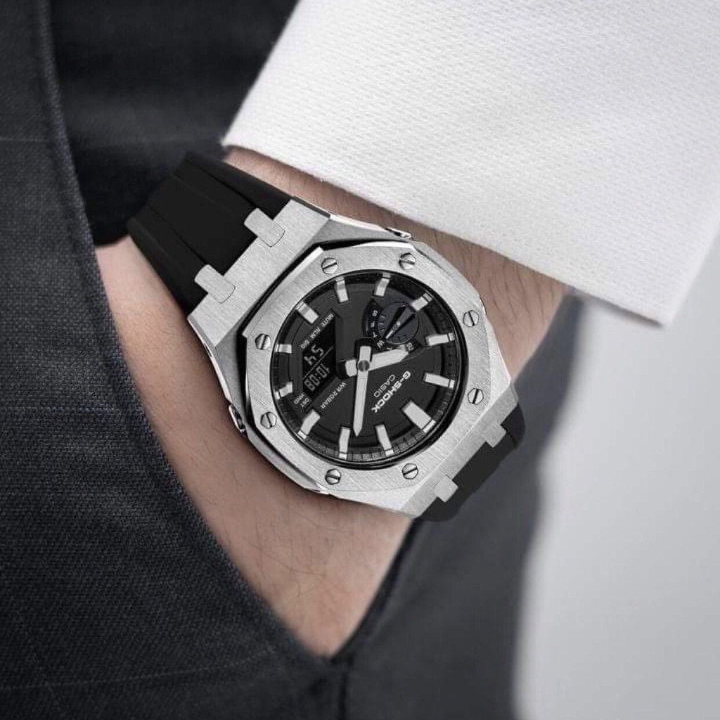 ĐỒNG HỒ NAM CASIO G-SHOCK CUSTOM SILVER X BLACK ROYAL OAK
