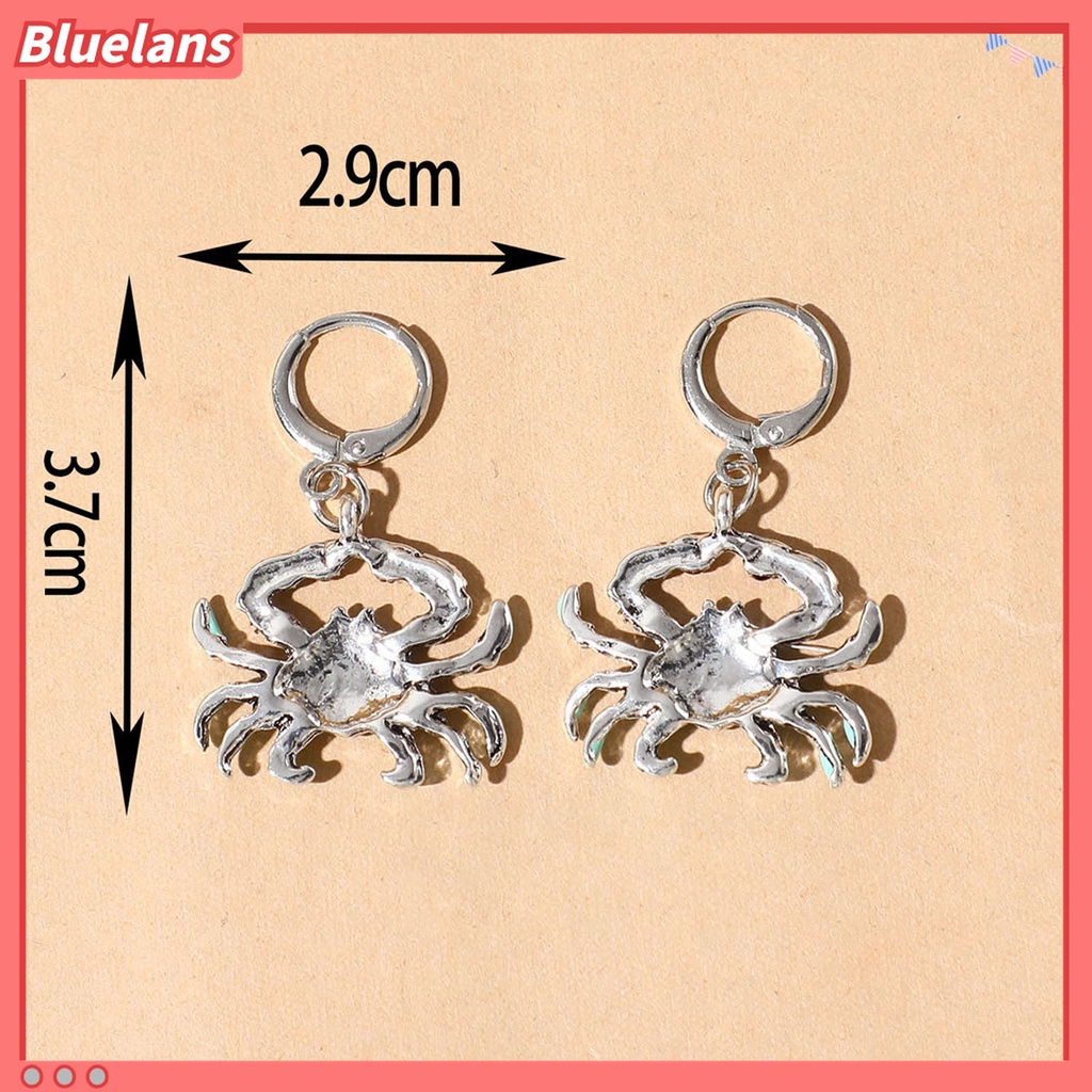 1 Đôi Bông Tai Kim Loại Bóng Hình Con Cua Đáng Yêu 48h