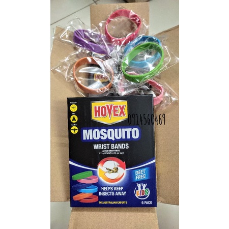 Hộp gồm 6 vòng tránh muỗi cho bé và người lớn Hovex