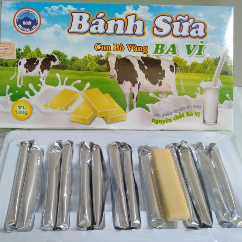 Bánh Sữa Nguyên Chất Con Bò Vàng Ba Vì 180g