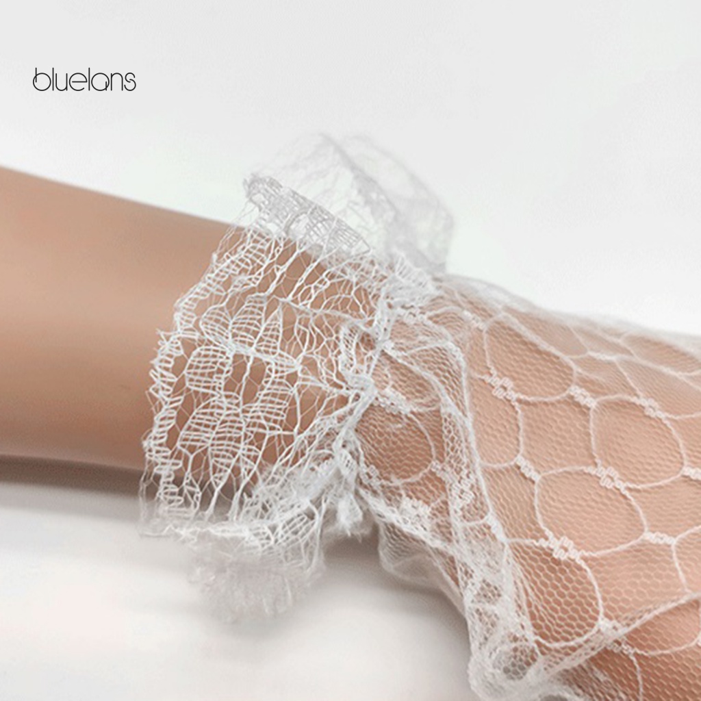 1 Đôi Găng Tay Cô Dâu Vải Lưới Phối Ren Thanh Lịch