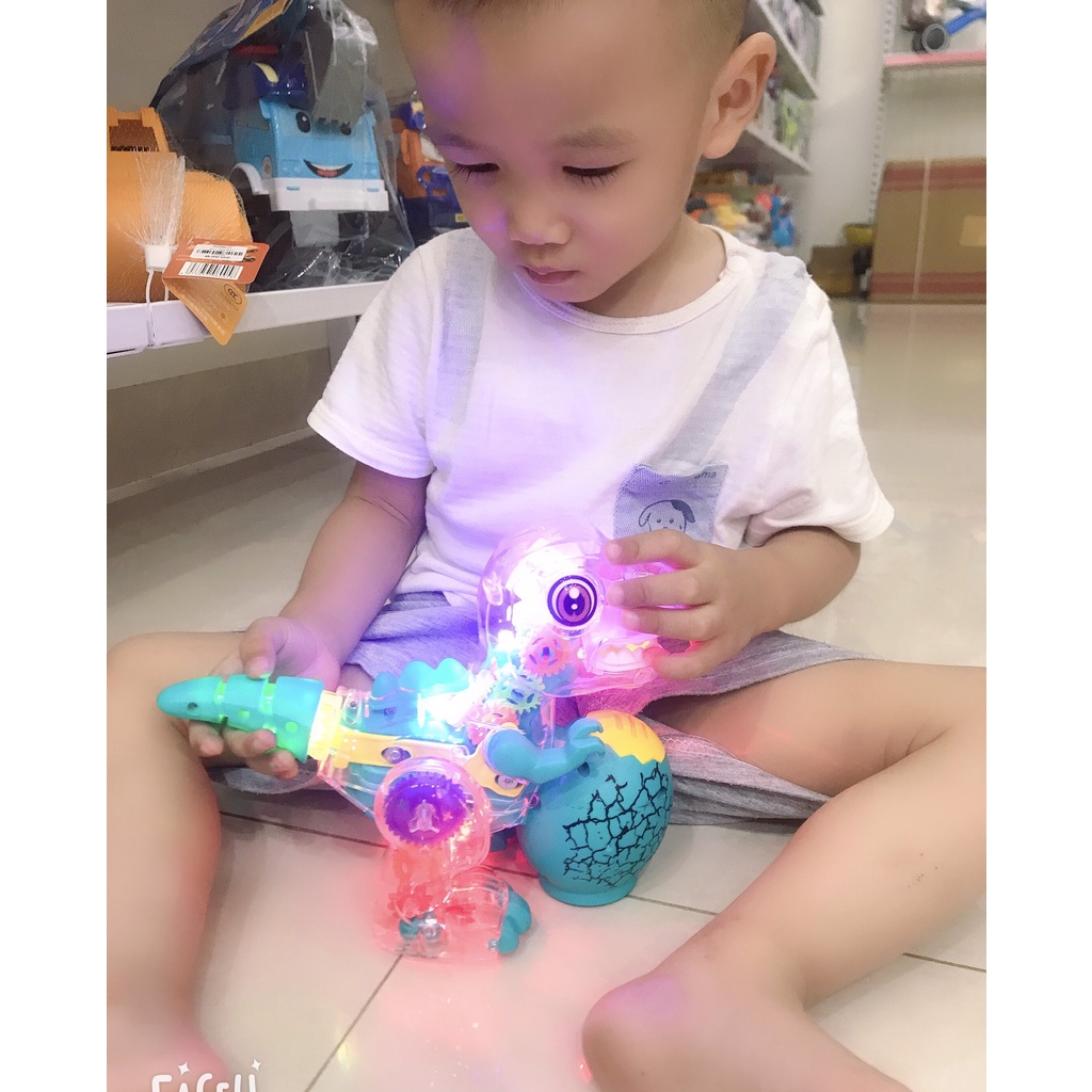 Đồ chơi khủng long đèn phát sáng, nhạc vui nhộn cho bé trai và bé gái