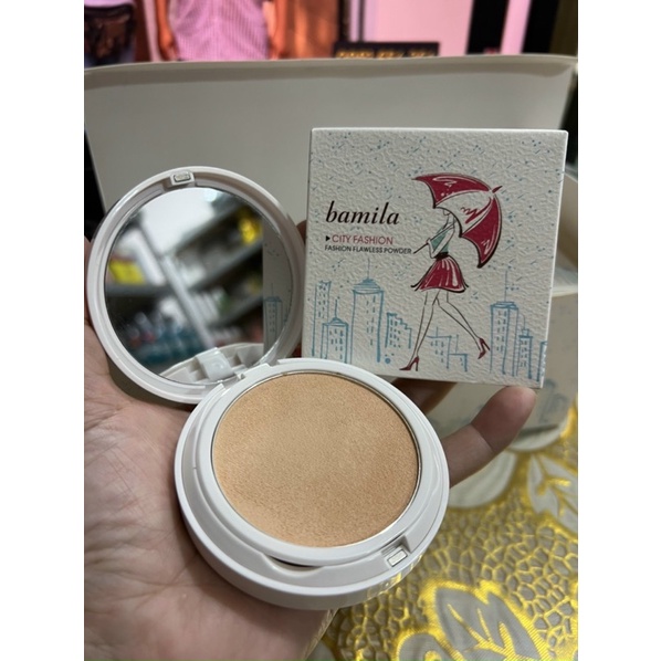 Phấn nền siêu mịn lâu trôi Bamila City giàu ẩm cả ngày, có bông tán, gương Hàn Quốc