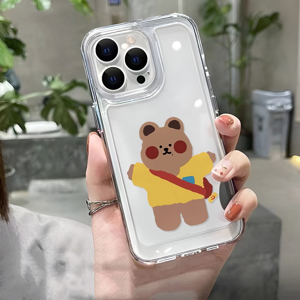 Ốp Điện Thoại Trong Suốt In Hình Gấu Hoạt Hình Dễ Thương Cho iphone 14ProMax 14Plus 13 11 12 7Plus X XR XS Max 8 7