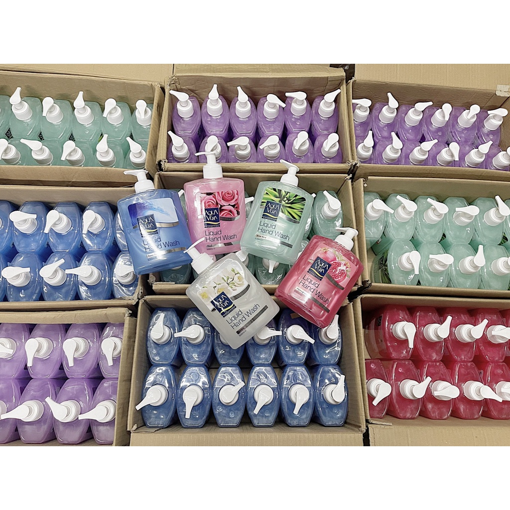 Nước rửa tay dưỡng da AquaVera hương hoa hồng 500ML