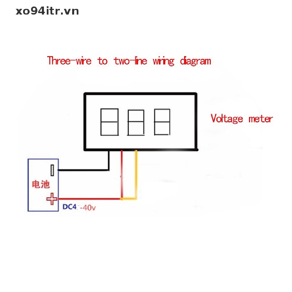 Vôn Kế Kỹ Thuật Số DC 0.28 Inch Siêu Nhỏ Màn Hình LED Hiển Thị Điện Áp DC0-100V