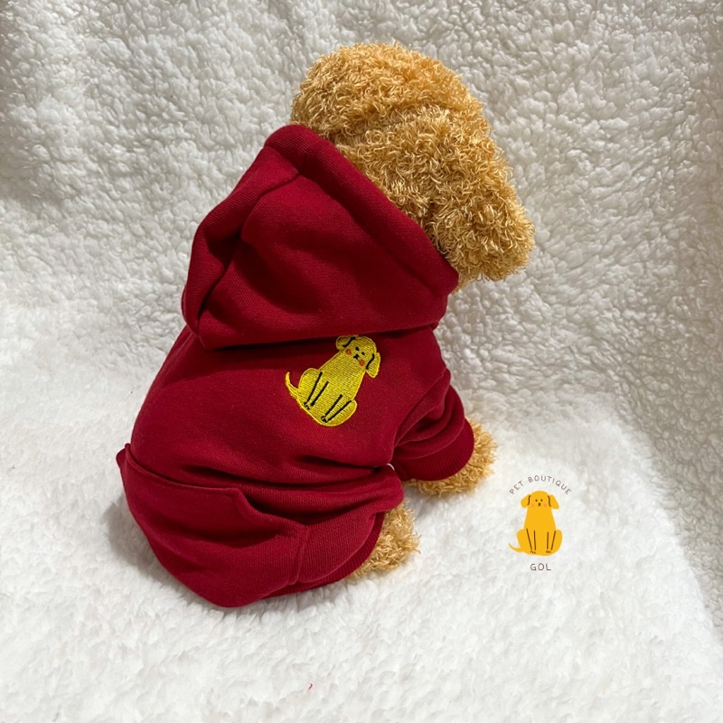 [XS - 4XL] Áo hoodie thêu hình chó golden - unisex chó mèo thú cưng