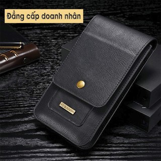 Bao da đeo thắt lưng đựng điện thoại 6.5 inch đựng thẻ ngân hàng