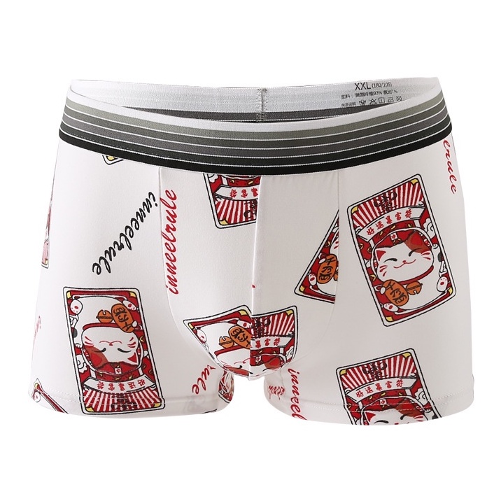 Quần Lót Boxer Thoáng Khí In Họa Tiết Hoạt Hình Dễ Thương Cho Nam