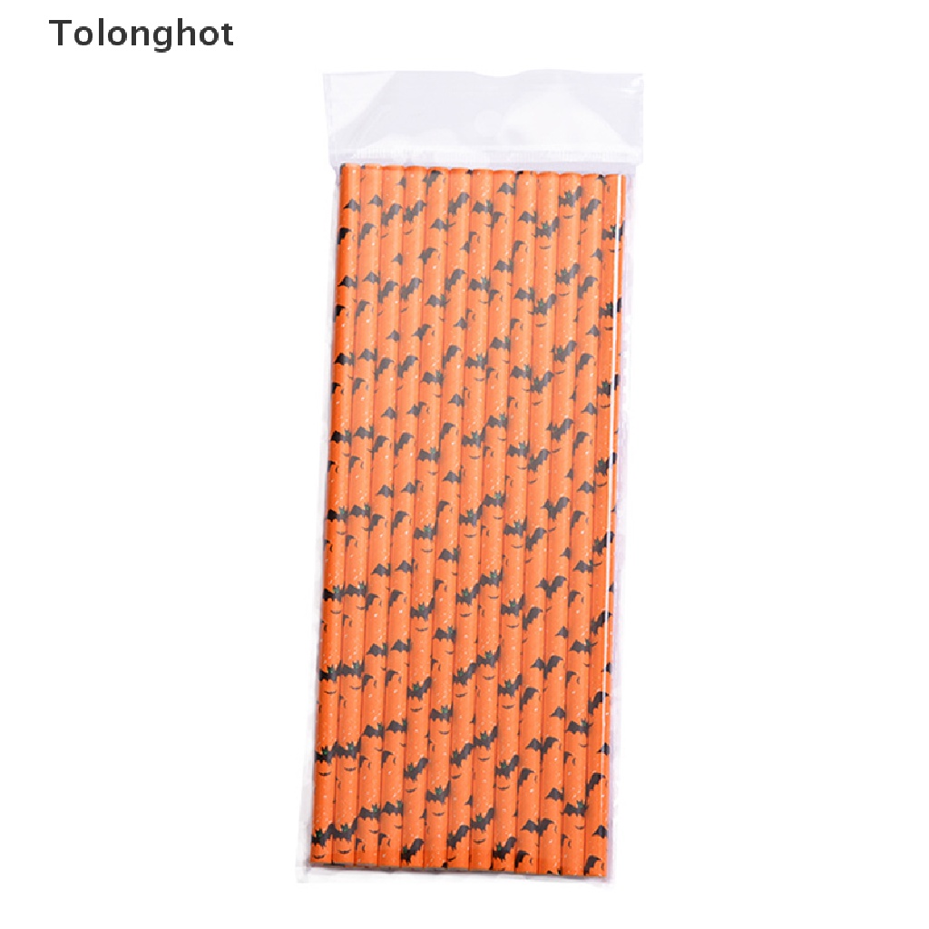 Set 25 Ống Hút Giấy Họa Tiết Halloween Độc Đáo