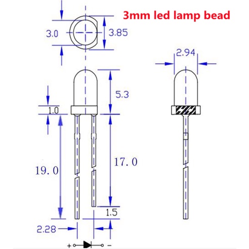 Set 100 Điốt Đèn LED F3 F5 3MM 5MM 5MM 3MM Chuyên Dụng