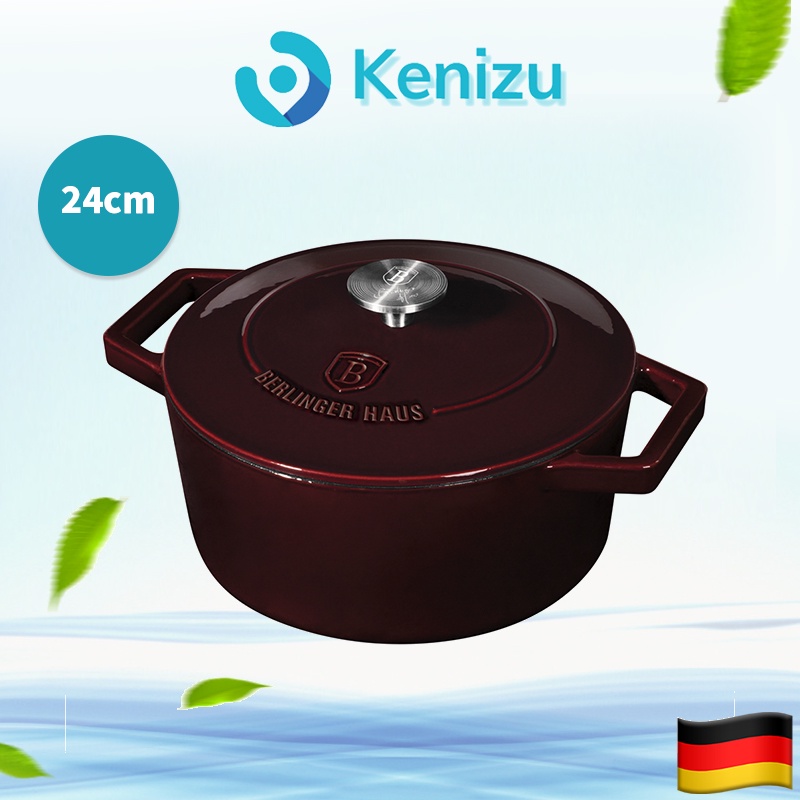 Nồi gang Berlinger Haus BH/6497 24cm đỏ mận - Hàng Đức