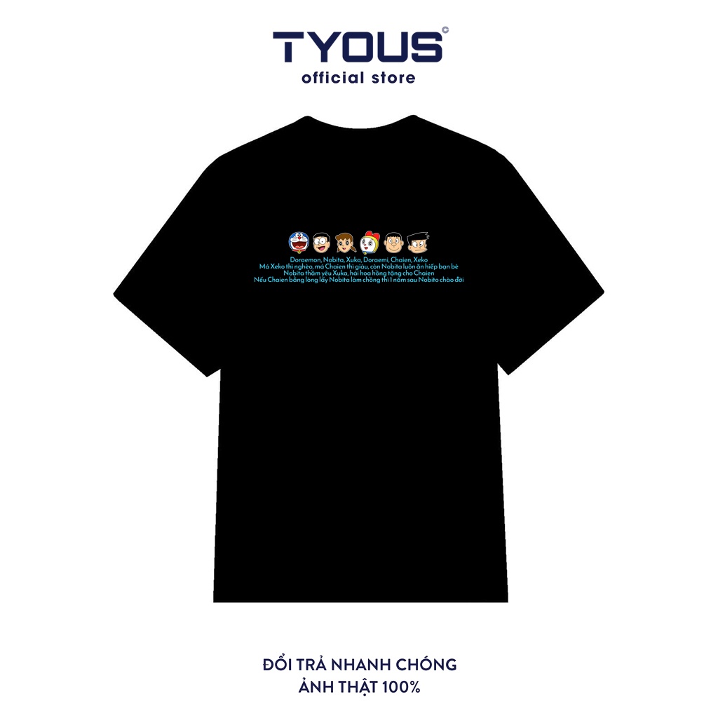 Áo thun Doraemon Nobita Xuka Doraemi Chaien Xeko/ Black