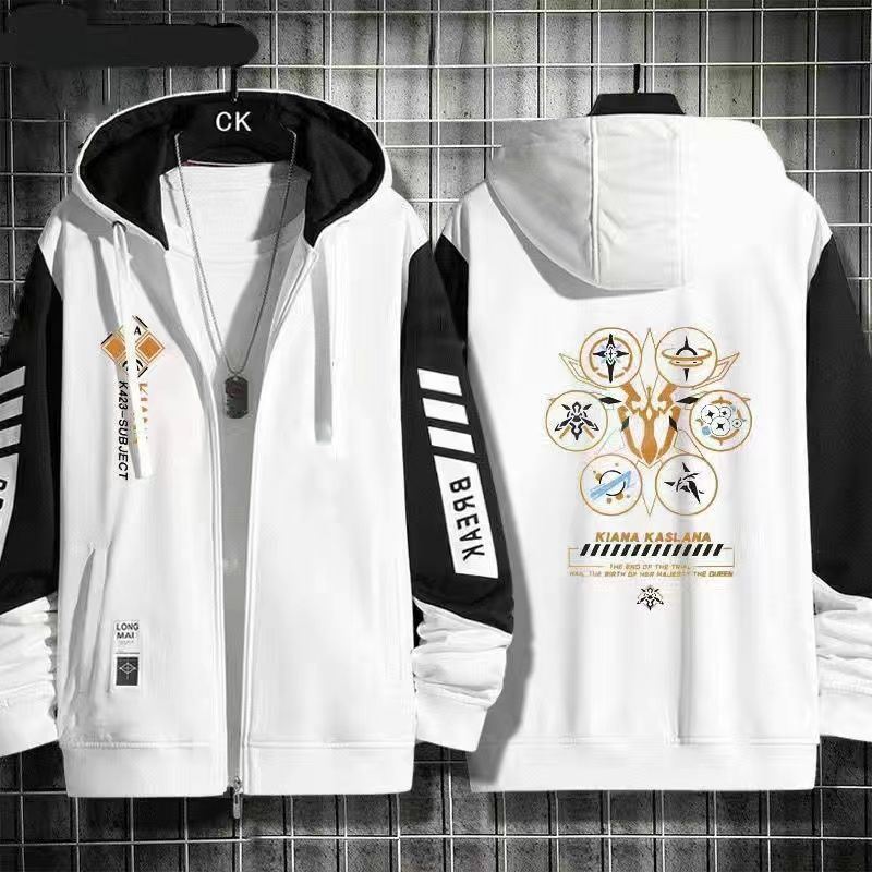 Honkai Impact 3 School Anime 3 Herrscher of the Sky Kiana Impression Two-Dimensional Jacket Men's Zip Sweater Jacket Tide