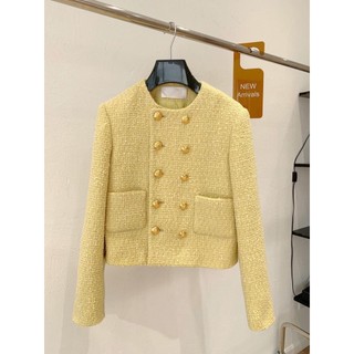 Áo dạ Tweed vàng cao cấp thời trang công sở by thuygiayvnxk