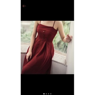Váy lép 2 dây đỏ, size M form nhỏ