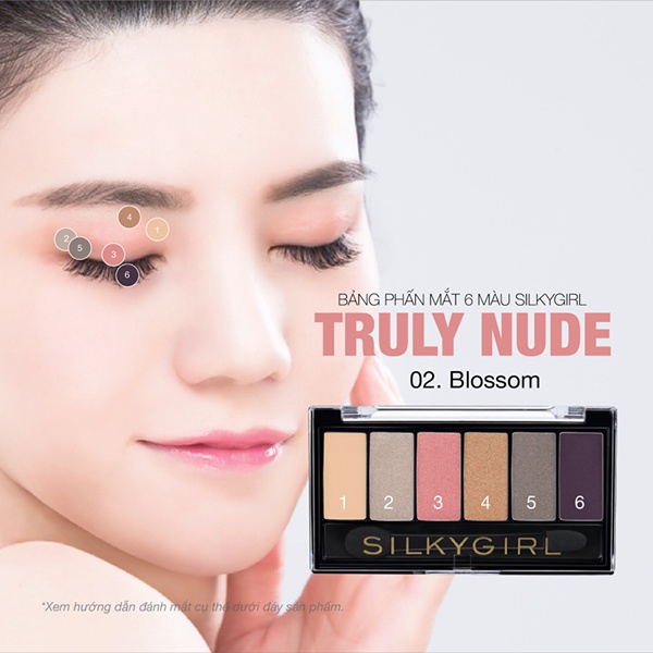 Phấn Mắt 6 Ô Truly Nude Eye Palette Silkygirl 6g