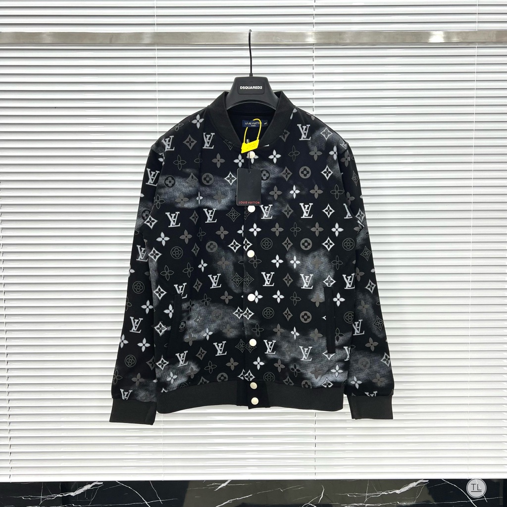 Áo Bomber LV loang in họa tiết Monogram cực ngầu cho dân chơi, Áo Bomber Unisex Nam Nữ