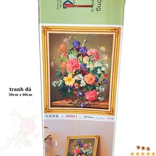 Tranh đính đá bình hoa nghệ thuật DD9813 (50cm x 60cm)