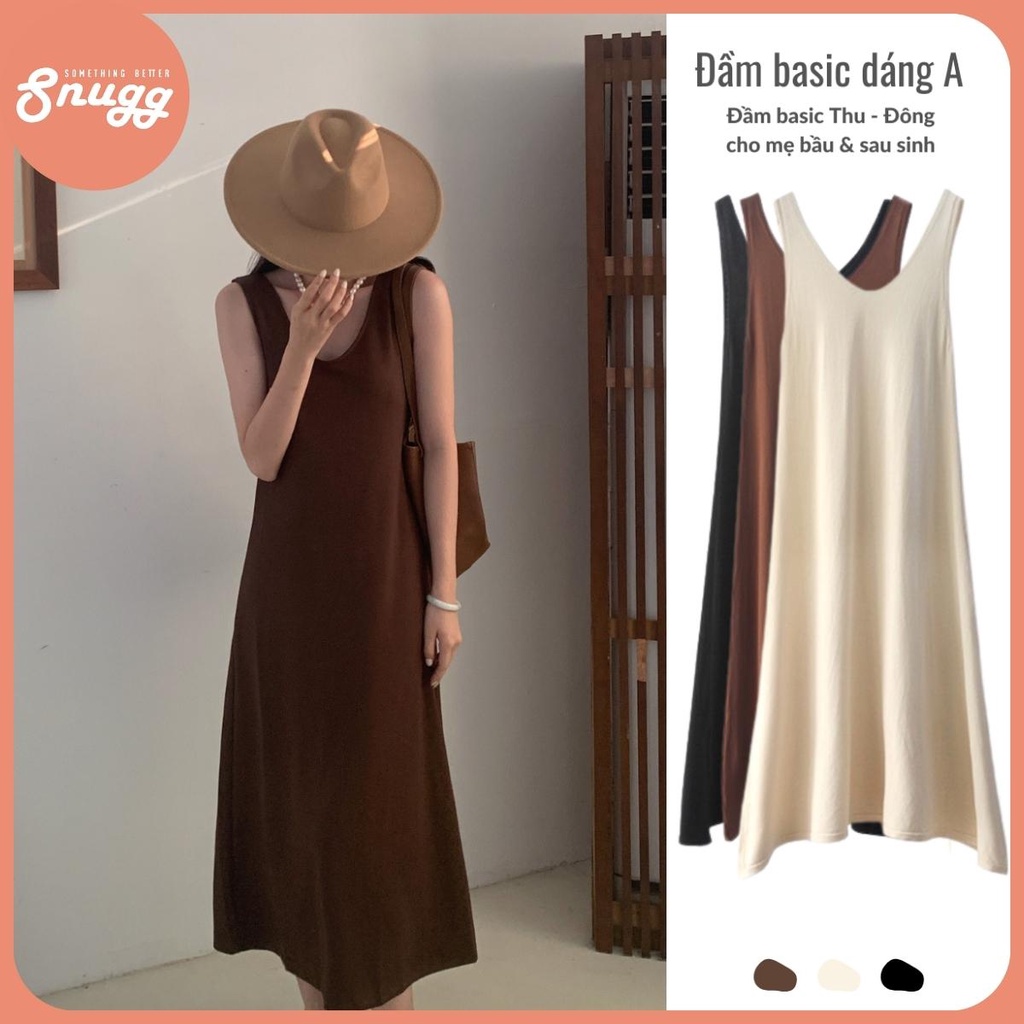 Đầm bầu dệt kim basic dáng A - Best choice Thu Đông 2022 SNU2153
