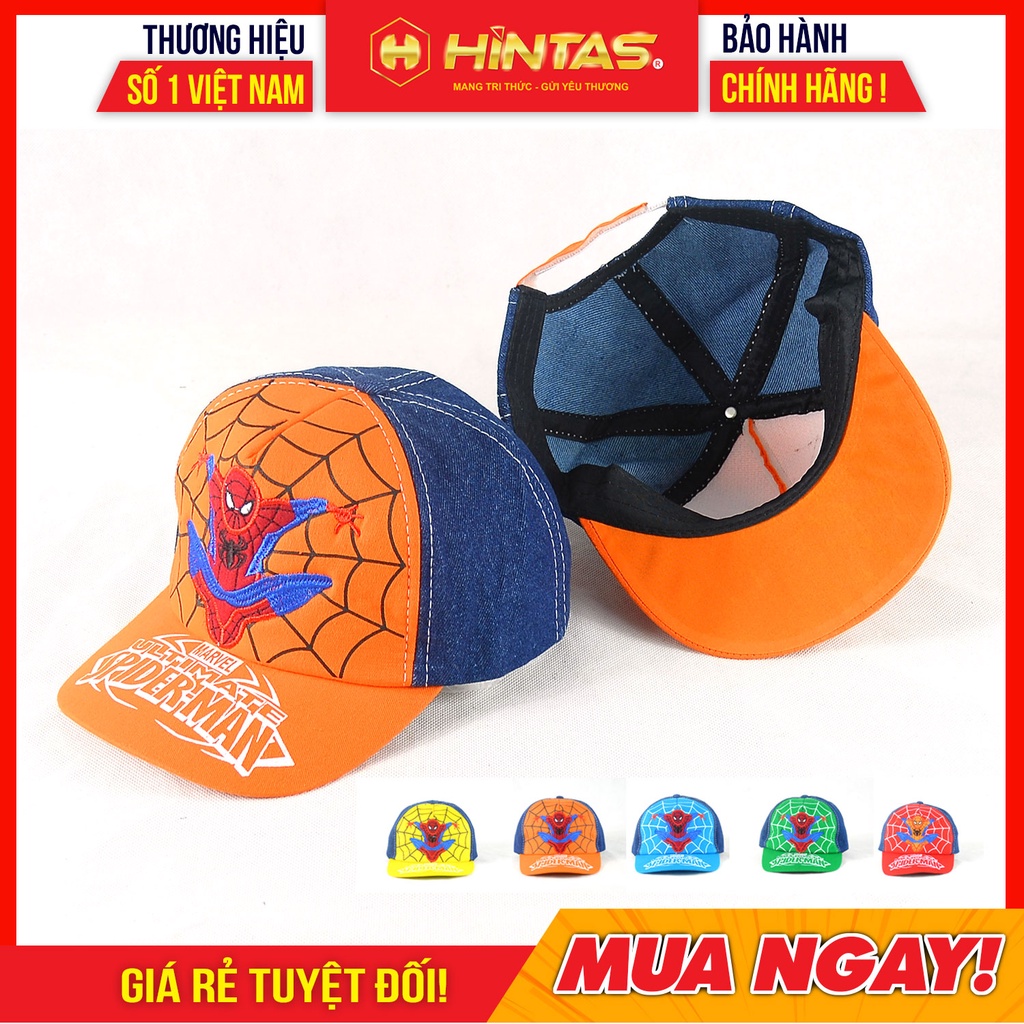 Mũ Lưỡi Trai Spider Man HINTAS Thiết Kế Theo Phong Cách Hiphop, Sành Điệu Phù Hợp Cho Bé Trai In Hình Người Nhện- MTE 01