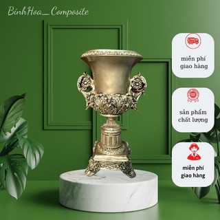 Bình hoa cúp s7 composite mã bh44, lọ cắm hoa cao cấp, bình trang trí