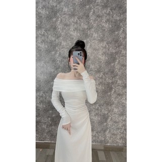 (HOẢ TỐC)Maxi bẹt vai kèm ảnh thật