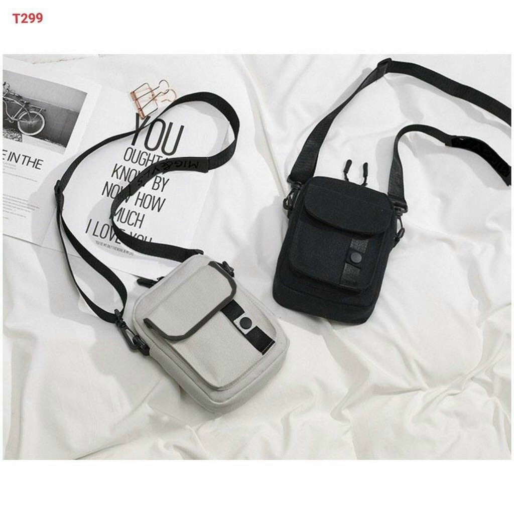 Túi đeo chéo nam phong cách kiểu mới, đựng điện thoại vật dụng nhỏ gọn chất vải kaki bố