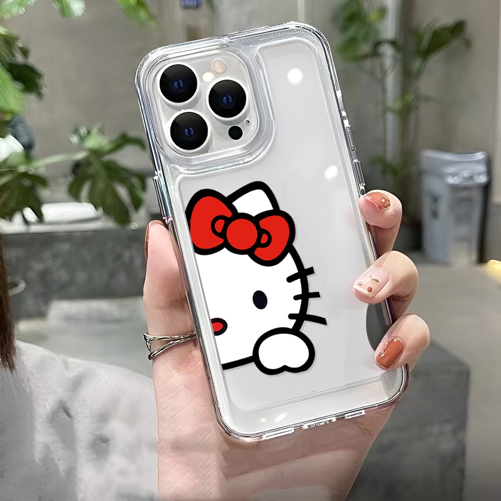 Ốp Điện Thoại Trong Suốt In Hình Hello kitty Cho iphone 14ProMax 14Plus 13 11 12 7Plus X XR XS Max 8 7