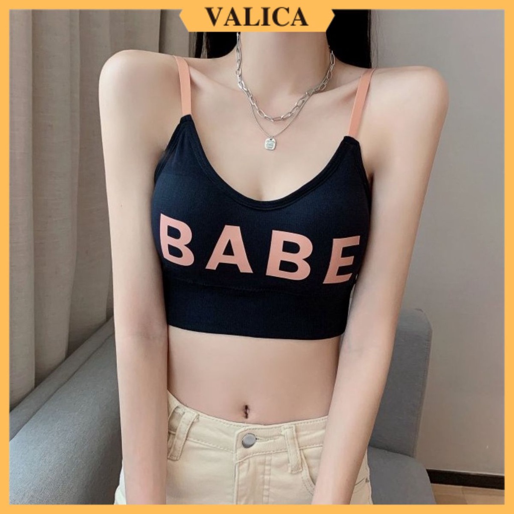 Áo bra nữ BABE - Bra 2 dây mút mỏng khoét lưng - Áo ngực không gọng thun co dãn VALICA B2890
