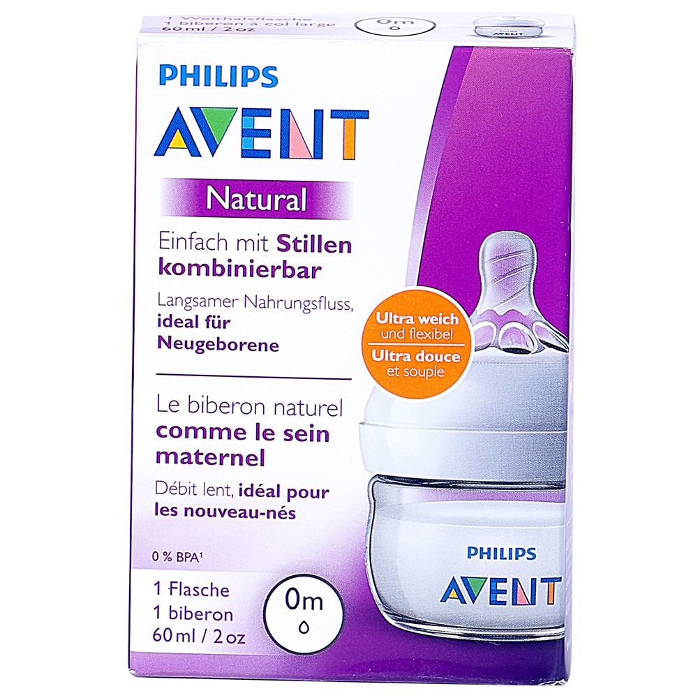 Bình sữa Philips Avent (SCF039/17) mô phỏng tự nhiên đơn 60ml