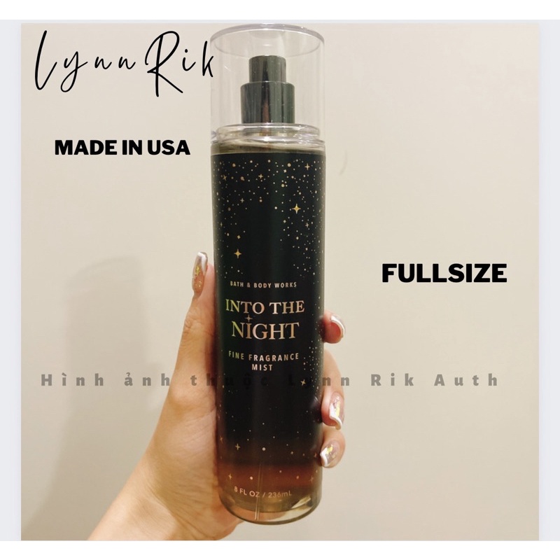 INTO THE NIGHT_  Fullsize Sản Phẩm Xịt Thơm Tắm Dưỡng BATH & BODY WORKS USA