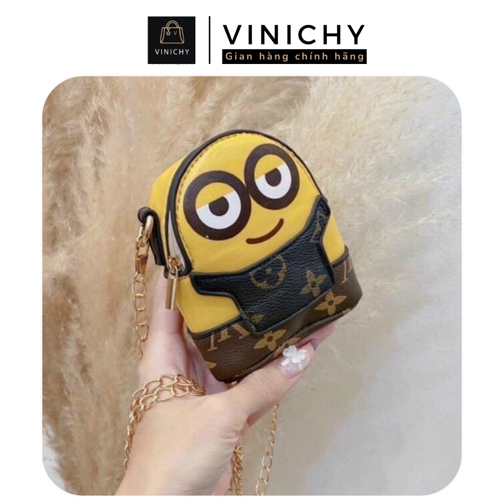 Túi mnion đeo chéo, túi xách nữ mini đi chơi, đi học VINICHY, da cao cấp size 12cm HA274
