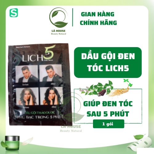 Dầu gội thảo dược nhuộm đen tóc Lich5 - 1 gói