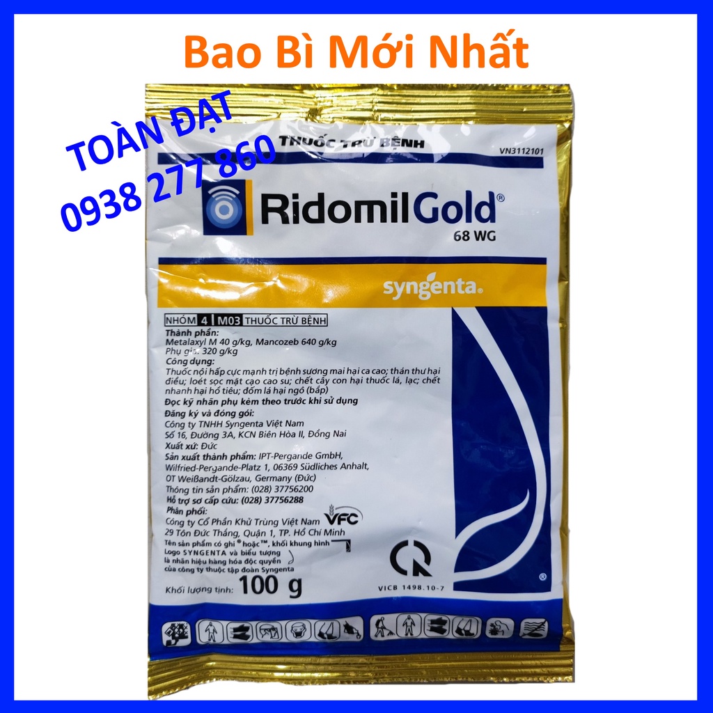 Thuốc Trừ Bệnh Cây Trồng Ridomil Gold (Gói 100g)