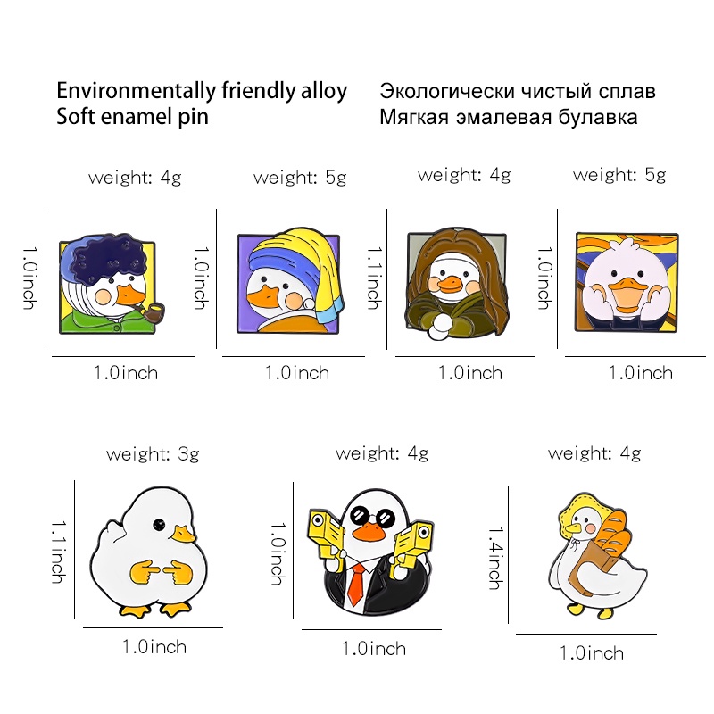 Huy Hiệu Cài Áo Hình Vịt Hoạt Hình Tráng Men Sáng Tạo