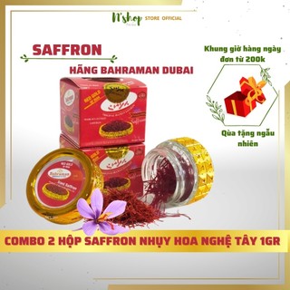Combo 2 hộp Nhị hoa nghệ tây Saffron chính hãng Bahraman Dubai cải thiện sức khỏe N'shop Trà hoa AD02
