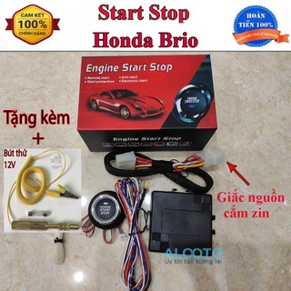 Nút start stop Honda brio Nút khởi động thông minh có đề nổ từ xa tích hợp trên chìa khóa zin tặng kèm bút thử điện