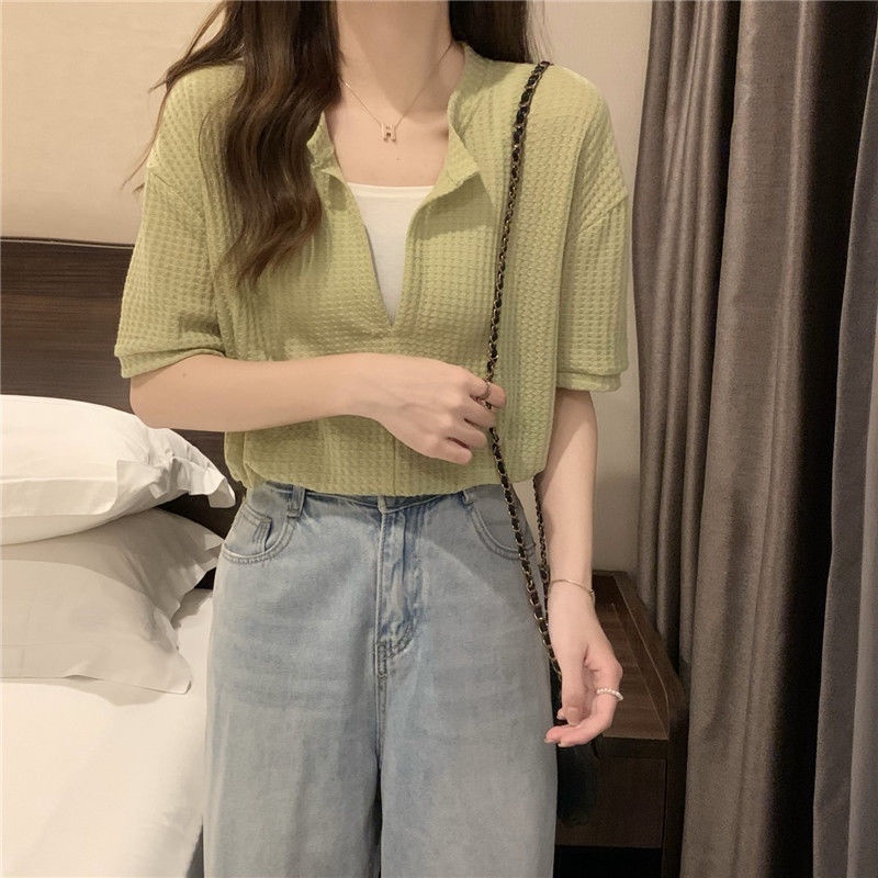 Áo set croptop cổ v chất len dệt kim kèm áo 2 dây bo chun siêu xinh