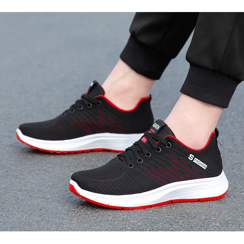 (Có Video) Giày nam sneaker thể thao chữ S No 1 Thoáng Khí êm Chân