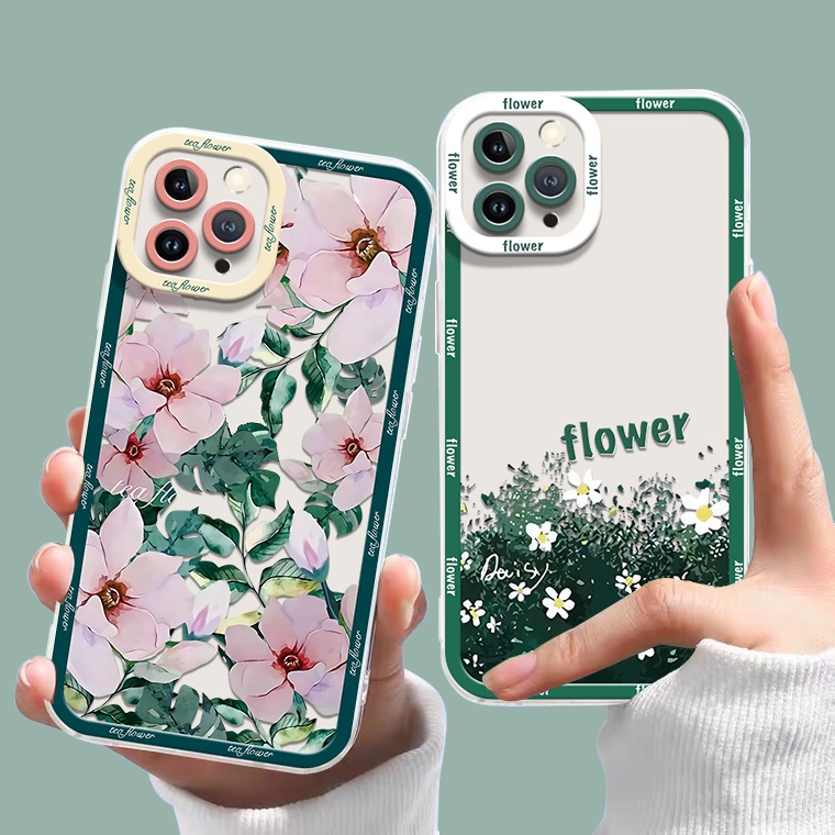 Ốp Điện Thoại TPU Dẻo Trong Suốt Họa Tiết Hoa Xinh Xắn Cho IPhone 14 13 Pro Max 12 11 XS XR X 8 7 6 6s 14 Plus
