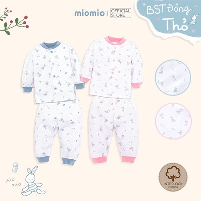 Bộ QuầnÁo Sơ Sinh Thu Đông,Nút Giữa MIOMIO - Cho Bé Trai,Gái (Từ 0-24 tháng), Vải Interlock Cotton