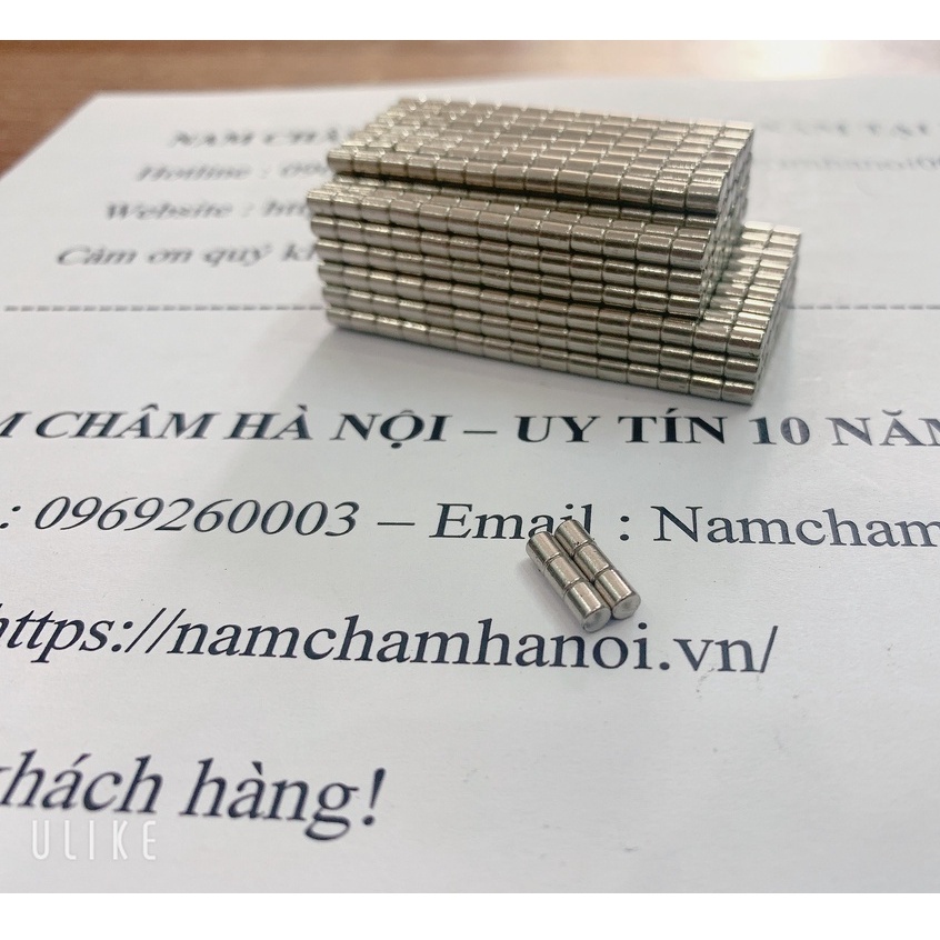 Nam châm siêu mạnh, nam châm đất hiếm màu trắng mạ Niien các loại kích thước dày 4mm