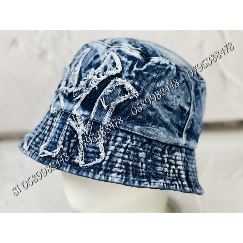 NÓN TAI BÈO DEMI JEANS THÊU NÝ XÉO VẢI DÀY CAO CẤP CỰC SANG