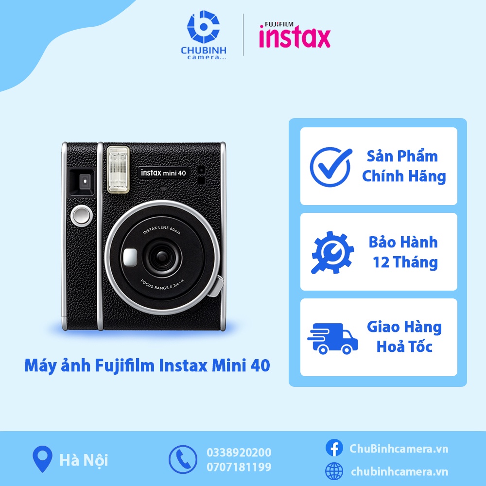 Máy ảnh chụp láy ngay Fujifilm Instax Mini 40 | Chính Hãng | Tặng 1 Fi